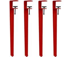 Tafelpoten set - Werkbank poten - DIY project - Klem op montage - 71cm - Rood