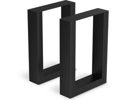 Tafelpoten U-vorm 30×43 cm – Set van 2 – Industrieel – Mat Zwart - Bodo®