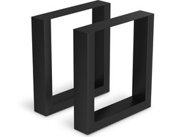 Tafelpoten U-vorm 40×43 cm – Set van 2 – Industrieel – Mat Zwart - Bodo®