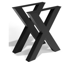 Tafelpoten X-vorm 60×72 cm – Set van 2 – Industrieel – Mat Zwart - Bodo®
