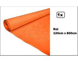 Tafelrol tafelkleed oranje 120cm x 800cm papier - Koningsdag Voetbal diner food festival eten fun thema feest party
