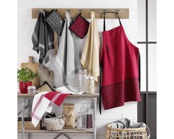 Tafelset - Bedrukt rubber - Set van 1 - Zilver - Katoen recycling melange - 28,5 x 43,5 cm