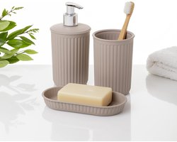 Tafelset - Placemat Onderzetter - Tafel Beschermen - BPA-vrij Kunststof - 76 x 76 x 11 cm - Taupe