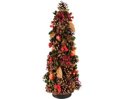 Tafelstukje/bloemstukje op voet bloem en bes 45 cm hoog - tuinbeeld - hoogkwalitatieve kunststof - decoratiefiguur - interieur - accessoire - voor binnen en buiten - herfstcollectie - geschenk - cadeau - gift - verjaardag
