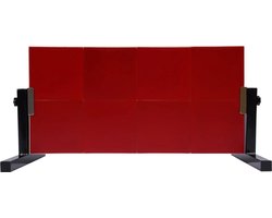 Tafeltennis Rebounder - Eenvoudig te Installeren - Tafeltennistafel Rebound Bord - Zelftrainingsapparatuur met 8 Rode Rubbers - 66 × 33 cm - Rood