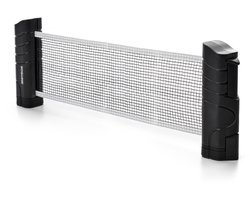 Tafeltennisnet, uittrekbaar, tafeltennisnet, zwart, uittrekbaar met, instelbare lengte, mobiel tafeltennisnet voor elke tafel, 220 (max) x 14,5 cm (tafeltennisnet) - meteor
