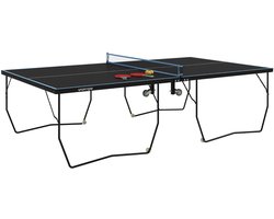 Tafeltennistafel Bundel - Opvouwbare Tafeltennistafel Indoor - Pingpongtafel voor binnen - Speeltoestel voor Binnen - Inclusief Batjes + Balletjes - Inklapbaar - Verrijdbaar - 274x152,5x76cm - Zwart