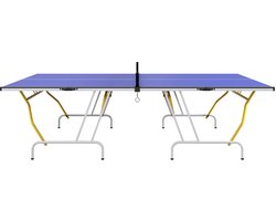Tafeltennistafel Bundel - Pingpongtafel voor binnen & buiten - Speeltoestel - Inclusief Batjes + Balletjes + Net - Inklapbaar - Verrijdbaar - 274x152x76cm - Blauw