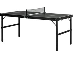 Tafeltennistafel Bundel - Tafeltennistafel Indoor - Pingpongtafel voor Binnen - Speeltoestel voor Binnen - Inclusief Slot en Handgreep - Inklapbaar - Verrijdbaar - 152 x 76 x 72cm - Zwart