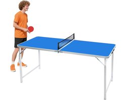 Tafeltennistafel - Ping Pong tafel - Vrije tijd spel - Opvouwbaar aluminium frame - 152 cm - Blauw