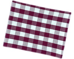 Tafeltextiel 2 cm ruit kleur rubin 100% katoen 50 x 50 cm