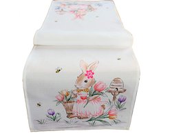 tafeltextiel met printmotief paashazen 140 x 40 cm
