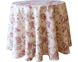 tafeltextiel met printmotief rozen 130 x 130 cm