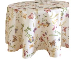 tafeltextiel met printmotief vlinder 130 x 130 cm
