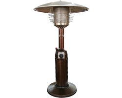 Tafelverwarmer op gas - Terrasverwarmer buiten - Buiten verwarmen - Draagbaar roestvrij staal - 30 vierkante meter - Zilver