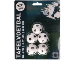 Tafelvoetbalballen 5 Stuks Zwart/Wit – 32 mm – Foosball Bals Set – Geschikt voor Tafelvoetbaltafels – Reserve Ballen – Duurzame Kwaliteit – Engelhart