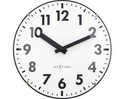 Tafel/Wandklok 20cm-Koepelvormig Glas Lens-Stil-Wit-Glas-NeXtime Duomo Mini