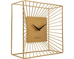 Tafel/Wandklok 25x25x12cm - Stil - Goud - Metaal - NeXtime 'Vasco Table'