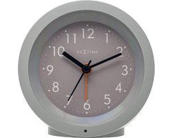 Tafelwekker Ø10,5 cm x 3,6 cm - Stil - Verlicht Wijzerplaat - Grijs - ABS - NeXtime Circle