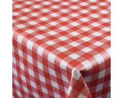 Tafelzeil Boerenruit rood/wit 140 x 250