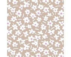 Tafelzeil Happy days mocha 140x220cm Bruin