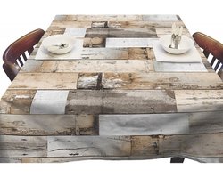 Tafelzeil houten planken bruin 140 x 270