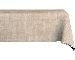 Tafelzeil Linnenlook Beige 140x160cm - Tafelkleed Afwasbaar - Kunststof