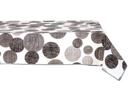 Tafelzeil met grijze cirkels, afwasbaar, 160 x 160 cm