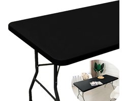 Tafelzeil Picknick - Tafelkleed - tafelkleed hoes - zwart - pvc- waterdicht - wasbare - elastisch - voor picknick, kamperen, buiten - 183 x 76 cm- 1 stuk