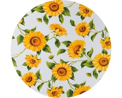 Tafelzeil rond Zonnebloem - 160cm - PVC - Binnen & Buiten Tafelkleed