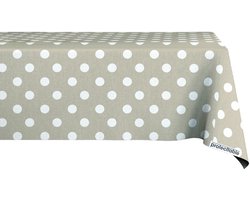 Tafelzeil Taupe met Stippen 140x220cm - Tafelkleed Afwasbaar - Kunststof