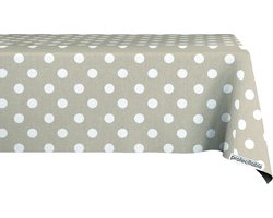 Tafelzeil Taupe met Stippen 140x300cm - Tafelkleed Afwasbaar - Kunststof