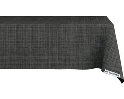 Tafelzeil Tweed Antraciet 140x160cm - Tafelkleed Afwasbaar - Kunststof