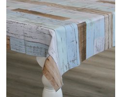Tafelzeil/tafelkleed houten planken print 140 x 220 cm - Tuintafelkleed