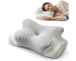 Tailure Hoofdkussen Memory Foam – Ergonomisch & Orthopedisch Kussen – Afneembare Hoes – Tegen Nekpijn – Neksteun – Voor Zijslaper en Rugslaper – Wasbare Hoes