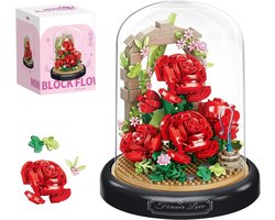 Taishengda - Mini Kunstbloemen Boeket - Bloemenboeket in Stolp - Bouwsets Volwassenen - Botanical Flowers Collection - Botanical Bloemen - Bouwsets - Rozenblokken - Niet geschikt voor LEGO - Decoratie voor Huis, Cadeau, Kerst, Oudjaar, Nieuwjaar