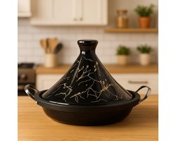 Tajine 34 cm met Porseleinen Deksel - Anti-aanbak voor Inductie, Gas en Elektrisch