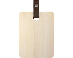TAK Design Snijplank S - Incl. Leer - Hout - 15 x 20 cm - Bruin