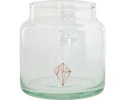 TAK Design Vaas Diamonds S - Handgemaakt - Glas - Ø10 x 11 cm - Koper