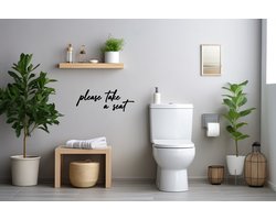 Take a seat muurdecoratie - Geen boren - Wanddecoratie - Deco - WC bordje - Deurbordje toilet - Toilet bordje - WC bordje zelfklevend - Muurdecoratie - Line art - Wall art - Wandborden - kerst - kerstcadeau - wandecoratie woonkamer - kerstgeschenk