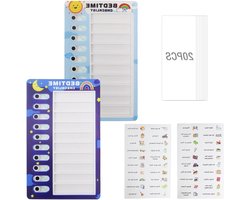 Takenbord voor Kinderen, 2 Stuks, To-Do Lijst met 20 Lege Kaarten en Stickers, Weekplanner voor Leren en Dagelijkse Routine, Zon- en Maanmotief, Creatief Organiseren en Plannen