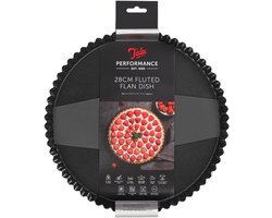 Tala Performance – Quichevorm met Losse Bodem – Ø 28 cm– Geribbelde Bakvorm van Koolstofstaal – Met Anti-aanbaklaag – Ovenbestendig