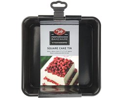 Tala Performance – Vierkante Bakvorm met Losse Bodem – 18 cm – Dubbele Anti-aanbaklaag – Brownie & Taartvorm – Ovenbestendig Koolstofstaal