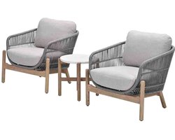 Talara loungeset - 3-delig - acaciahout - taupe