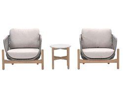 Talara loungeset - 3-dlg. - acaciahout met white wash - sand