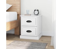 TALCUS Meubels Nachtkastjes 2 stuks qty Hoogglans Wit 39x39x47,5 cm maat Engineered Wood