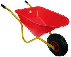 Talen Tools - Kinderkruiwagen met luchtband – Hoogwaardige kwaliteit -Kinderspeelgoed - Metaal/Kunststof - Rood/Geel