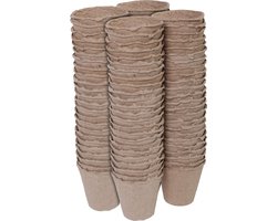 Talen Tools - Turfpotjes/stekpotjes/Moestuinpotjes - Rond 6 cm - Biologisch afbreekbaar- 96 stuks