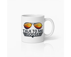 Talk to Me Goose Mok – Grappige Top Gun Geïnspireerde Beker met Pilotenbril Ontwerp