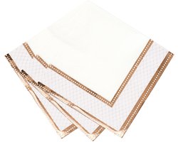 TALKING TABLES - 16 roségouden porseleinen papieren servetten 33 x 33 cm met barokke motieven